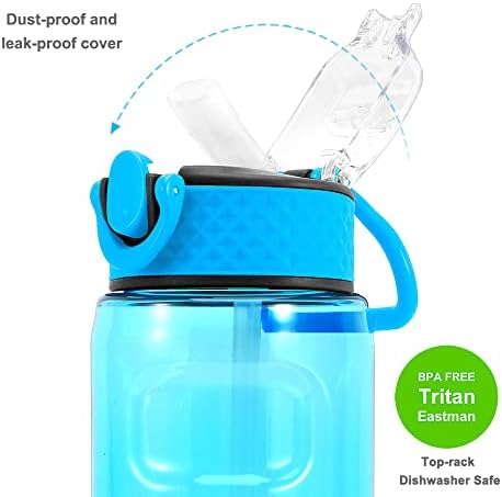 Home Tune Детска бутилка за вода с обем 22 грама - BPA FRE, с панти капак, лесен за откриване, лека, запечатани,