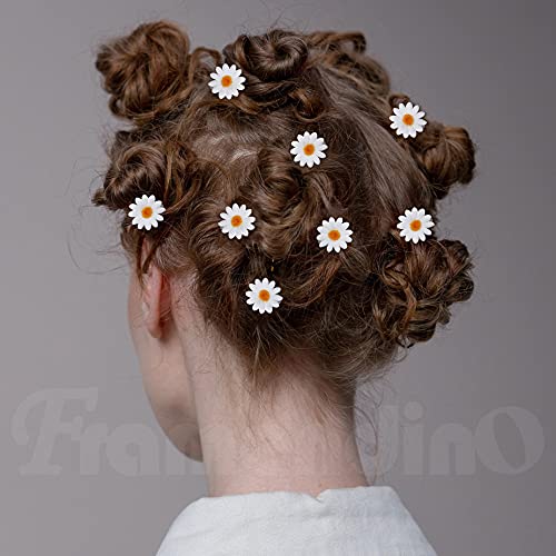 Framendino, 12 бр., Щипки за коса под формата на ромашек, фиби, във формата на цветя, щипки за коса, сватбени аксесоари