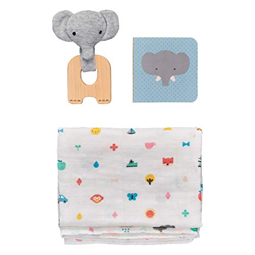 Подаръчен комплект от 3 теми за бебешка храна Petit Колаж, малко един слон теле