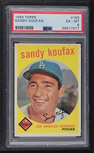 1959 Topps 163 Санди Куфакс Лос Анджелис Доджърс (Бейзбол карта) PSA PSA 6.00 Доджърс