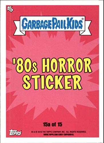 2018 Topps Деца от боклук кофи Oh The Horror-Стикер на ужасите от 80-те години в синини 15A Търговска картичка със стикери