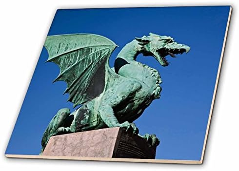 Статуя на Дракон 3dRose ct_82839_5, Мост на Дракона, Любляна, Словения-Eu38 Aje0030-Адам Джоунс-Стъклени плочки,