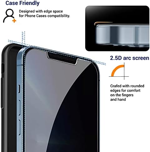 Защитно фолио ESENCIAL 2 Pack Privacy Screen Protector за iPhone 14 | iPhone 13 | iPhone 13 Pro [6,1 инча] |Антишпионская