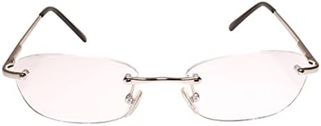 Модерни Сребристи Правоъгълни Очила За четене Без Рамки 1,75 инча Reader