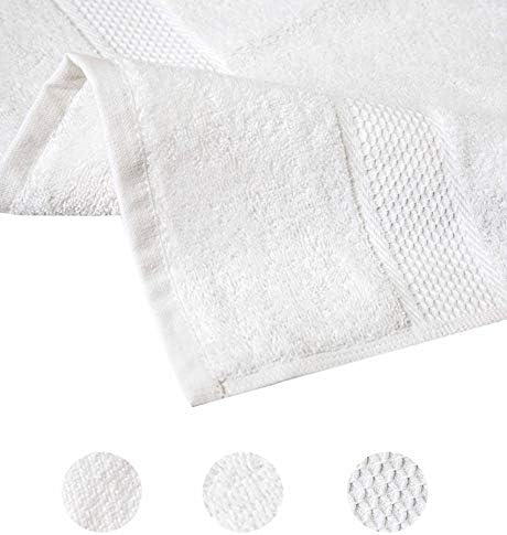 Комплект хавлиени кърпи Pleasant Home - 4 опаковки – 32 x 55 | Големи хавлии за Баня | Памук | 500 ГОРИВО | Лека, Мека, Абсорбиращи, Трайни и Кърпи за баня | Бял