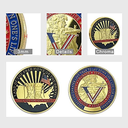Монета на Военния повикване САЩ Ветеранский Подарък Войник Армия Братство на Воини Благодарствена Монета