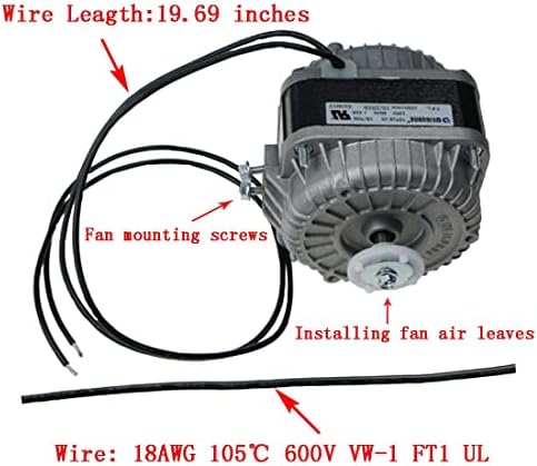 Двигател с фон полюс 120 60 Hz 1.01 A 18 W ac, Вентилатор променлив ток за Малък Вентилационно оборудване, Изпарител,