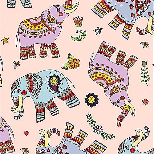 Дизайн на Слоновете Пейсли, стеганая плат от памук, цвят: розов, син, бежов