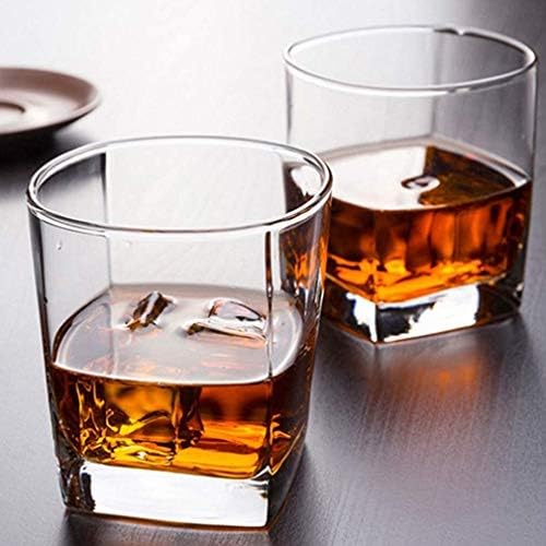 Комплект чаши за уиски HEIMP от 4 чаши за бърбън за Любовни коктейли, Чаши за уиски, Стъклена посуда Perfect Rocks,