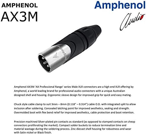 Audioblast - 6 фута - HQ-4-Звезден Четырехбалансный микрофон, кабел за мъже и жени с части за свързване, Amphenol AX3M