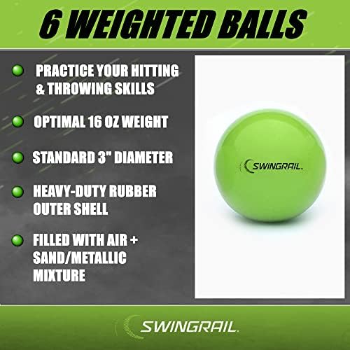 Утяжеленные тренировъчните топки SWINGRAIL (6 броя) за отработване на удари и сервиране, тежки топки с тегло 3 инча и 16 грама