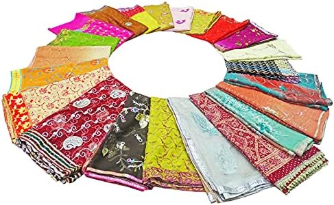 Опаковка Peegli от 50 различни текстилни индийски женски шалове Dupatta ръчно изработени от смесени тъкани на едро