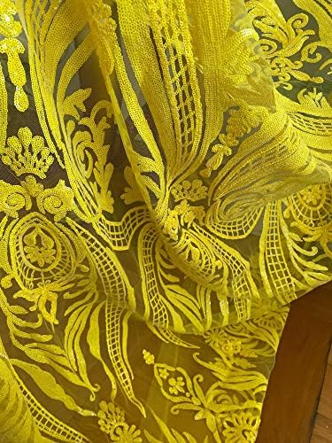 Лейси плат Liocraft в нигерия стил, африканска лейси плат, жълто златни дантели, с пайети, френска лейси плат