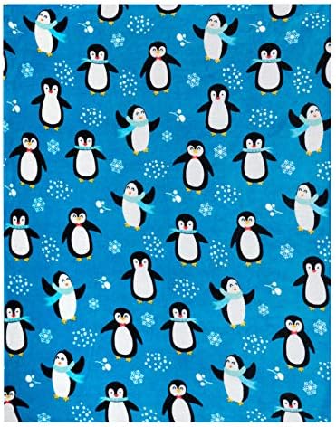 Одеяло с пингвини, Очарователно Супер-Мек, Много Голямо Пушистое Одеяло с Пингвини, за възрастни, Деца, момичета и момчета,