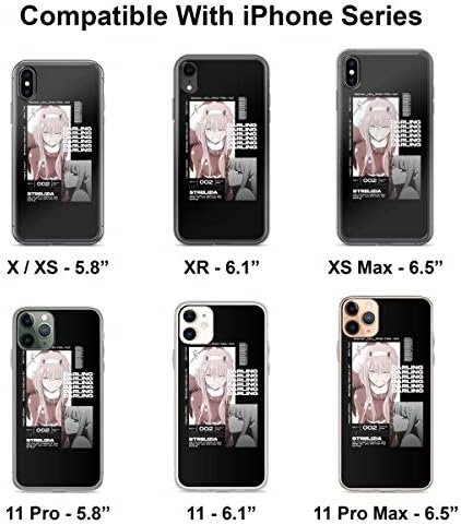 Нула Две 02 Скъпа в эстетичном джоба за телефон Franxx, съвместим с iPhone 14 13 12 11 X Xr Xs 8 7 6 6s Plus Mini