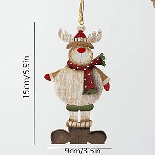 ANBID 20 БР., Окачване с Орнаменти във формата на Коледната Елха в Ретро стил, Коледна Дървена Висулка във