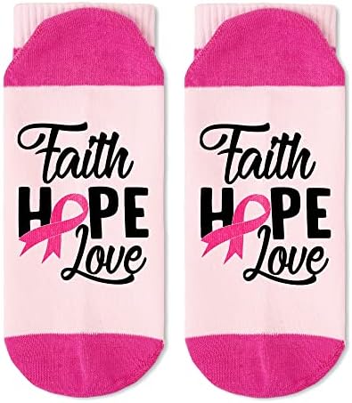 Чорапи Вяра, надежда, любов, Чорапи от рак, аксесоари за информиране за рака на гърдата, подаръци от рак на гърдата
