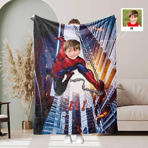 Angeline Kids, Зашити в САЩ Персонализирани Одеяла за бебето, Детско Одеало с Снимка на Лицето по поръчка, Детски