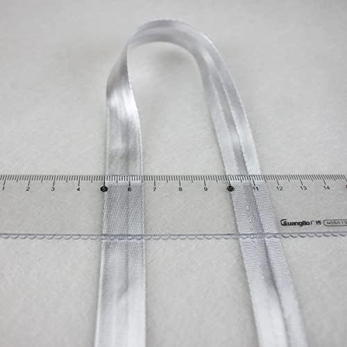IubuFigo 15 мм Метална Една наклонена лента с коса, вискозен за Шиене от Полиестер Плътен цвят (сребро)