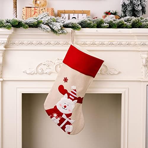 Коледни декорации, Дълги Чорапи, Чорапи с шоколадови Бонбони, Коледни Украси за Дома За Празник, Украса за Коледното