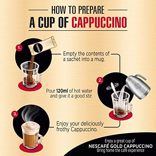 Премикс за разтворимо кафе Nescafe Cappuccino, 25 грама - Опаковка от 5 броя - Индия