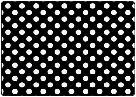 XOLLAR 72 x 48 инча Големи Детски Подложки Бели Точки на Черен Мек Детски килимче за Детската Стая с Всекидневна