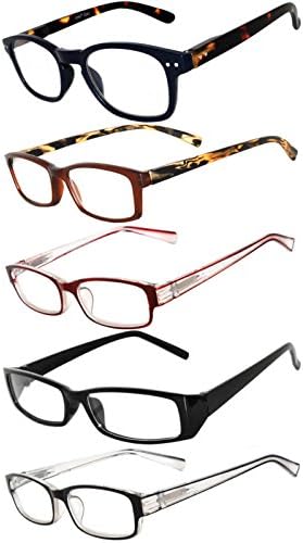 Owl Readers 5 Опаковки елегантни женски очила за четене с красиви модели, за дами Луксозен и Стилен вид на пролетта