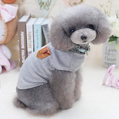 SMALLLEE_LUCKY_STORE YP0279 Тениски за домашни любимци, за кучета и Кученца, Сив, Средно