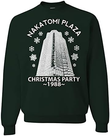 дива облекло по поръчка, Грозна Коледен Пуловер Nakatomi Plaza за Коледно парти 1988, Класически Мъжки Кръгъл Отвор