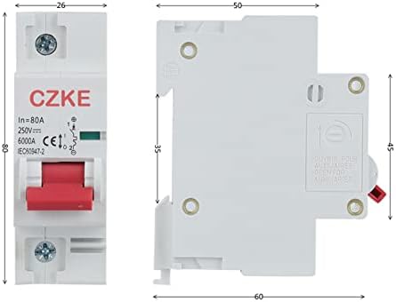 Автоматичен прекъсвач MAMZ 3P 4P MCB диаметър 27 мм, 10A-80A/100A/125A с отключающей капацитет 6000 Ка (Цвят: 4P, размер: