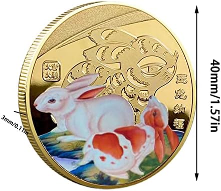 ADJ 2 елемента Възпоменателни Монети 2023 Година по Китайския Зодиаку Година на Заека, Сувенирни Монети с изображение