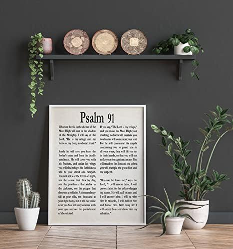 Стенно изкуство Псалм 91 - боядисани стени от Писанията, Декор и Домашен офис от Библейски Текстове, Стенно изкуство от Библейски