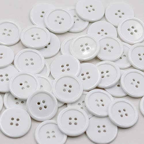 Mahaohao 1 Инч Черно-Бели Копчета от Смола 25 мм Шиене на Копчета от Смола с плоска обратна страна за Облекло