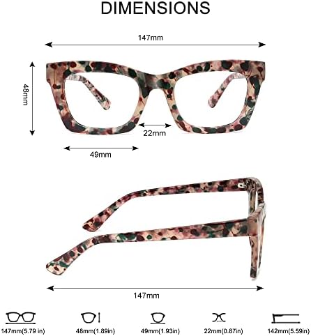 Дамски очила за четене JiSoo Oversize Cat Eye, Стилни Очила за четене Cateye в TR90 рамка