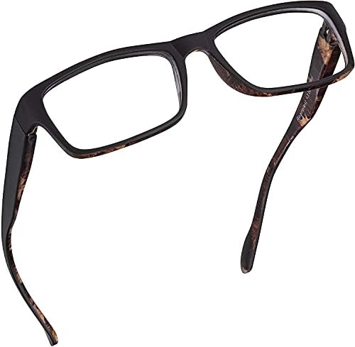 Очила за четене, блокер синя светлина (черни / камуфляжные, увеличаване на 3,50), компютърни очила, модерен