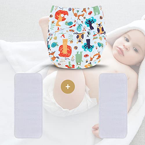 Текстилен Пелена TDIAPERS Моющийся за многократна употреба, Един Размерът се Регулира за бебето, 1 Пелена и 2 3-Слойных вложки