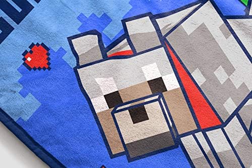 Одеяло с ивици животни Jay Franco Minecraft - Размери 46 x 60 см, спално бельо - Устойчив на избледняване