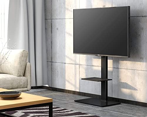 Подова поставка за телевизор FITUEYES със стена за телевизори с плосък /извит екран до 75 см, Универсална Завъртане