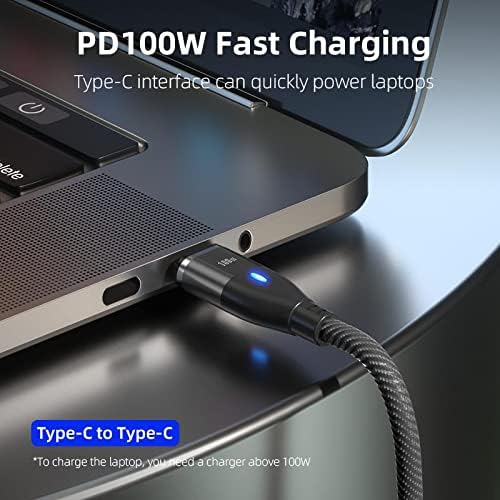 Кабел BoxWave за Честта 3C Play (кабелна от BoxWave) - Кабел MagnetoSnap PD AllCharge мощност 100 W, Кабел за зареждане