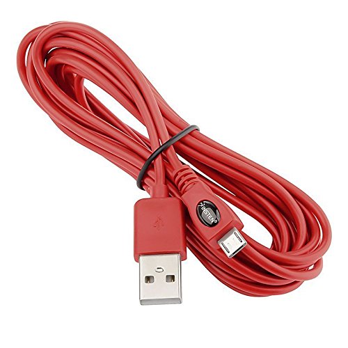 Червен 10-КРАК Кабел за предаване на данни Micro USB Зарядно Устройство + Синьо Калъф за Microsoft xBox One
