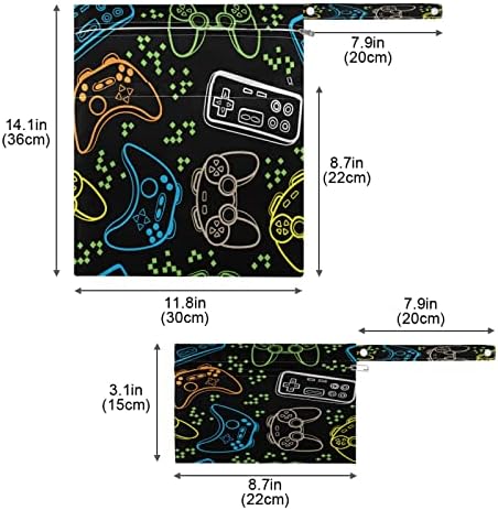 xigua Gamepad Водоустойчив Влажна чанта за Филтър на Пелени, да Пере Многократно Мокри и Сухи Чанти с 2 Джоба с Цип за