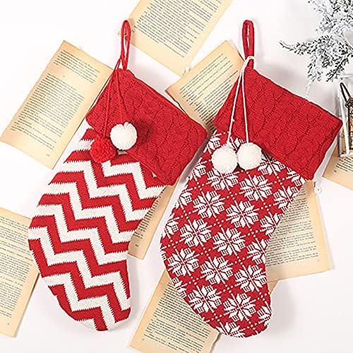 Коледен Отглеждане ZTGD, Мултифункционален Коледни Чорапи от Пъстра Вълнена Прежда, Изискан Декор за Отглеждане
