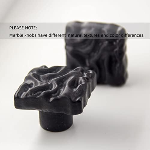 Дръжка от естествен Черен мрамор RICHOKI за Шкафове, Квадратни Каменни Дръжки 2 бр. В опаковка, Статуи Дизайн, Подходящи