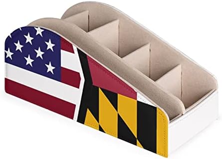 Държач на Дистанционното управление с Флага щати на Америка и Мериленд, 6 Отделения Органайзер за Съхранение от Изкуствена