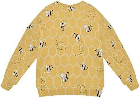 Лятна Hoody Honey Bees За Момчета и Момичета, Пуловер с кръгло деколте за Деца, Пуловер с Дълъг Ръкав, Есенно-Зимни