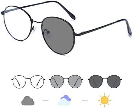 LJCZKA Кръгли Фотохромичните Очила с Блокиране на Синя Светлина за Жени И Мъже, Класически Компютърни Очила в Умствена