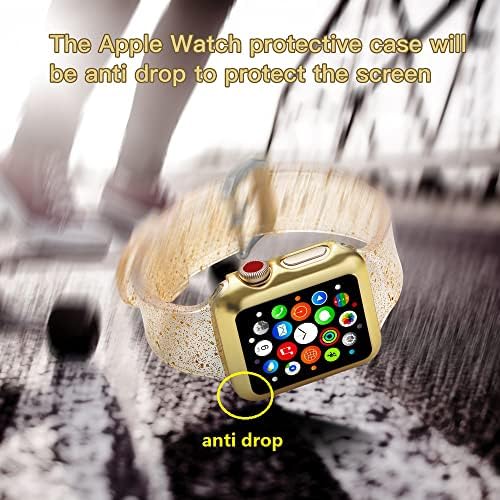 Съвместим с Apple Watch Band 38 мм 40 мм 41 мм, разменени силиконов каучук Везни Джемини Glitter Bling съвместим с Apple Watch