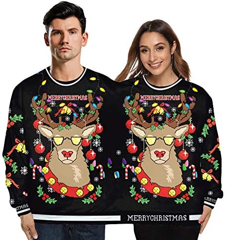 Грозен Коледен пуловер за двама за мъже и жени GRACIN - Hoody за двойки с 3D принтом