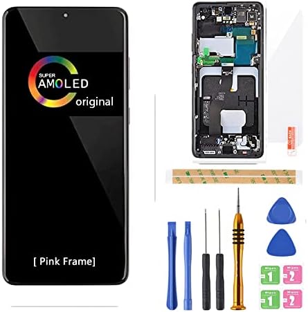 [Розово с рамка] Amoled LCD дисплей за Samsung Galaxy S21 5G G9910 Дигитайзер, на Екрана на дисплея LCD Сензорен В събирането