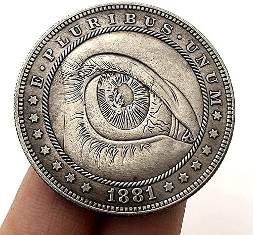1881 Лутане Монета Одноглазая Латунная Стара Сребърен Медал Са Подбрани Монета Бронзова Сребърна Очите Вълшебна Монета С Медна